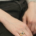 thumbnail image 4 of Gem Stone King 18K Yellow Gold Plated Silver Men's Solitaire Ring Mystic Topaz Moissanite (2.03 Cttw), 4 of 6