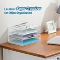 thumbnail image 4 of INTIGE 3 Tier Letter Tray Paper Organizer with Handle, Mesh Desk Organizer for Office Home, White, 4 of 7