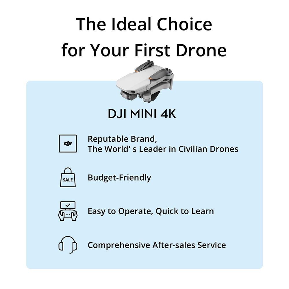 DJI Mini 4K Camera Drone Combo with Camera for Adults, Under 249 g, 3-Axis Gimbal Stabilization, 10km Video Transmission, 62-Min Flight With Case and Extra Battery Bundle with Deco Gear Accessories