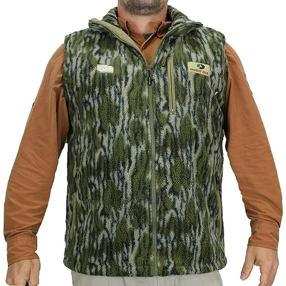 Paramount Outdoors EHG Elite Wasatch Sherpa Fleece Camo Ultra Quiet Camo Hunting Vest (Mossy Oak Bottomland)