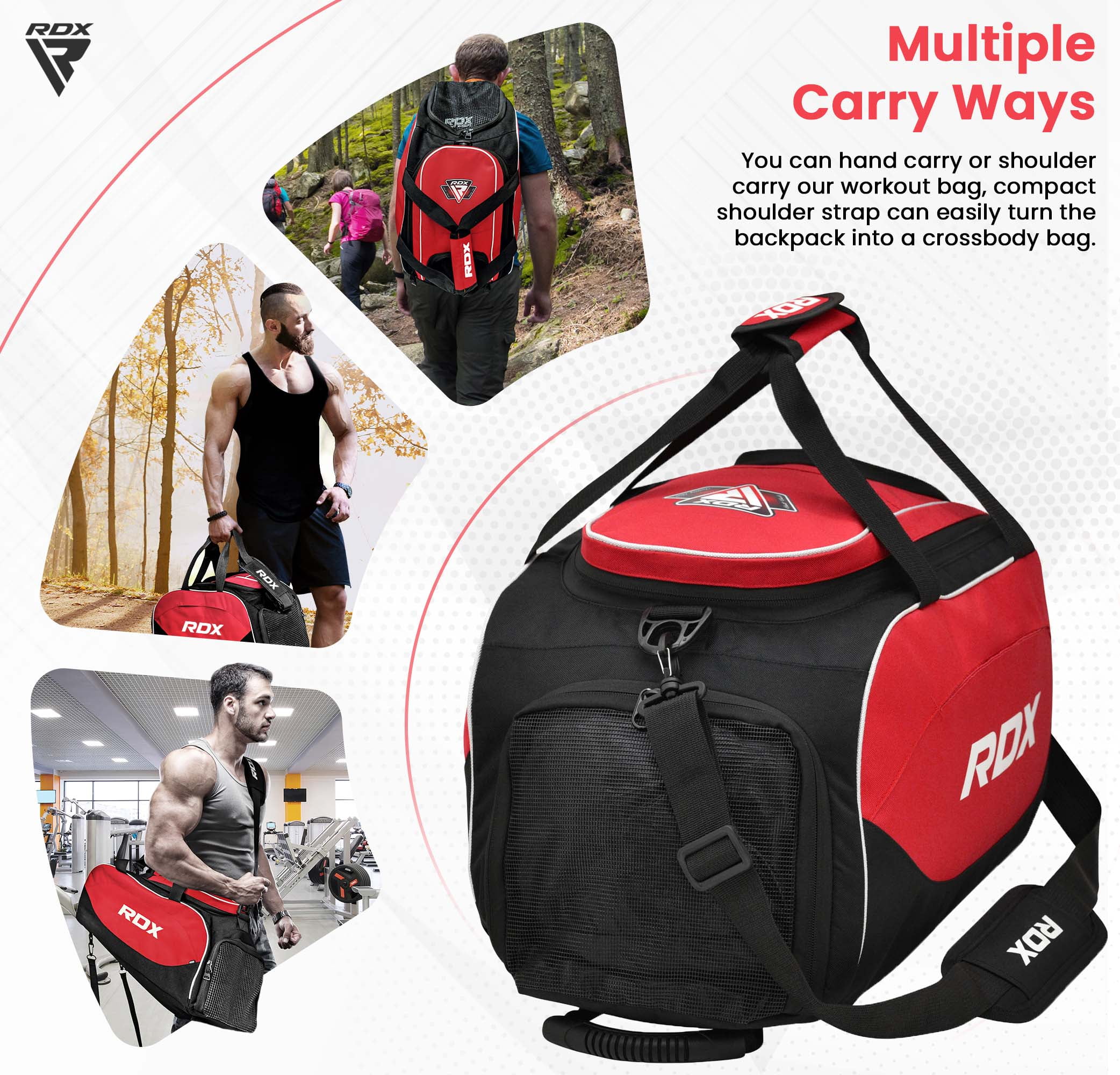 RDX Gym Bag Holdall Gear Duffle Gear MMA Gymsacks Kit Sports 