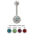 thumbnail image 1 of Bague de Nombril Design Étoile avec Gemme Cz, 1 of 3