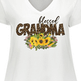 thumbnail image 4 of Inktastic Blessed Grandma Sunflowers and Leopard Print Women's Plus Size V-Neck T-Shirt, 4 of 5