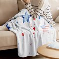 thumbnail image 5 of Yhmxh 4th of July Patriotic Throw Blanket, Independence Day American Flag Decorative Sofa Blanket Red and Blue Stars Design Soft Warm Blanket for Memorial, Labor Day, Bed, Living Room Decor, 5 of 6