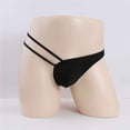 thumbnail image 6 of HUPOM Mens Underwear Boxer Briefs Male Thongs Low waist Drop Waist Solid Briefs Black One Size, 6 of 6