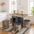 thumbnail image 3 of Stmoze Ensemble de Table à Manger Extensible pour 4, Ensemble de Table de Cuisine en Bois avec Roues, Table à Manger Pliante à 2 Niveaux avec 2 Chaises, Ensemble de Salle à Manger pour Maison, Appartement, Bureau, Gris, 3 of 8
