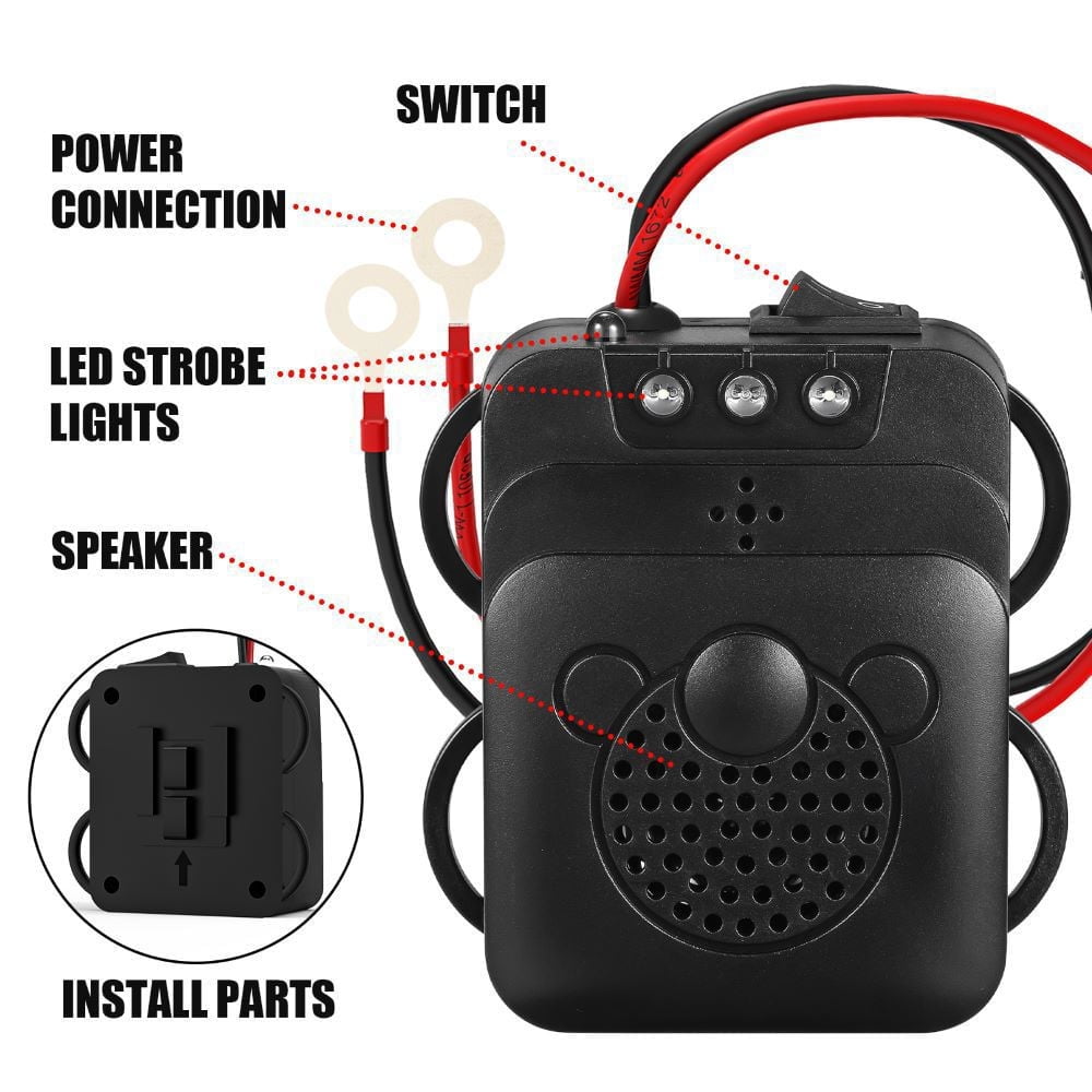 G · PEH Car Ultrasonic Rodent Repellent,  Under Hood Animal Repeller with Strobe Light, Professional Ultrasonic Mouse Repellen