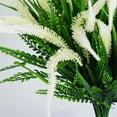 thumbnail image 4 of 4 Bundles Artificial Flowers Outdoor Plants Faux UV Resistant Lavender Plastic Shrubs Indoor Outside Greenery Bushes Flower (White Setaria), 4 of 14