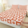 thumbnail image 3 of Castle Fairy Geometric Plaid 4-Piece King Sheet Set: Groovy Flower Cartoon Kawaii Luxury, 3 of 7