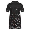 thumbnail image 4 of Levmjia Womens Pajama Set 3 Piece Cotton Sleepwear Short Sleeve Lounge Set Soft Breathable Comfortable Nightwear for Women Summer Casual Home Wear Machine Washable Floral Print, 4 of 6