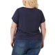 thumbnail image 3 of Camisetas de verano de talla grande Agnes Orinda para mujeres, blusas básicas de tunic de encaje con cuello en V corto, 3X azul marino, 3 of 5