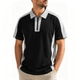 thumbnail image 4 of Rrxhxhs Golf Shirts for Men Color Block Collared Quarter Zip Short Sleeve Breathable Casual Athletic Tops,L, 4 of 6