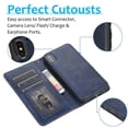thumbnail image 4 of Funda tipo cartera de PU con tapa para iPhone X/XS, estilo empresarial, con cordón, ranuras para tarjetas, función atril, compatible con carga magnética, a prueba de caídas, protección total., 4 of 5
