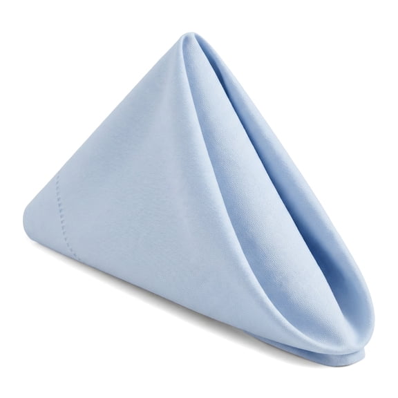 REGALWOVEN Set of 12 Cloth Napkins, Polyester Washable and Reusable Table Dinner Napkins for Home, Restaurant, Weddings, and Parties Sky Blue 17x17inch