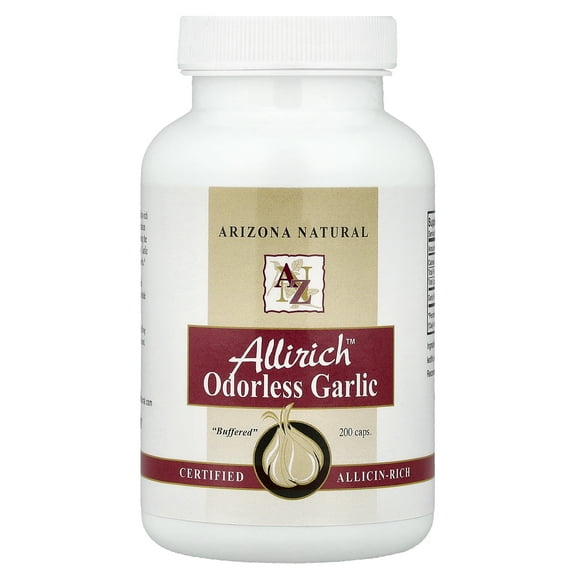 Arizona Natural Allirich, Odorless Garlic, 200 Caps (85 mg Per Capsule)