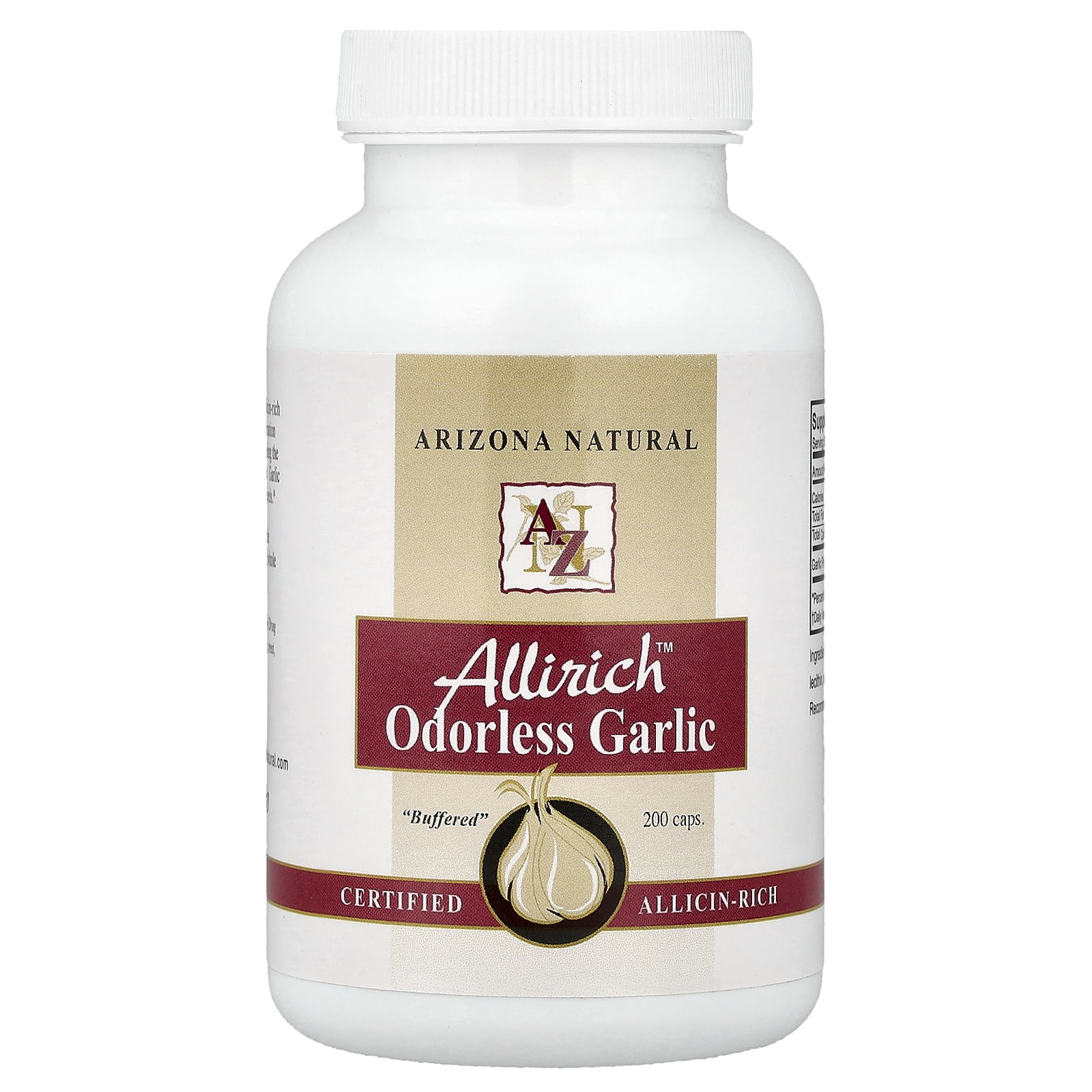 Arizona Natural Allirich™ Odorless Garlic, 200 Caps (170 mg per Capsule)