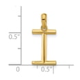 thumbnail image 3 of Diamond2Deal 14K Yellow Gold Fancy Letter I Pendant for Women (L- 0.66 inch), 3 of 6