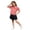 Red, variant on Fnooota Girls Cotton T-shirts, Casual Crew Neck Cute Puff sleeve Kids Summer Tees Pink Size 12-18 Months