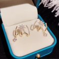 thumbnail image 3 of Brilliant Diamond Earrings, Zircon Needle Earrings for Women Girls, Stud Ear Cuffs Hoop Earrings for Women Girls, S925 Silver Needle Stud Earrings Nic, 3 of 4