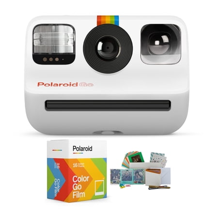 UPC: 0196271389446 | Polaroid Originals Go Instant Camera (White) with Film Packs and PhotoBox Kit