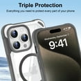 thumbnail image 6 of ELEHOLD Magnetic Designed for iPhone 12 Pro Case, Compatible with MagSafe, Military-Grade Drop Protection Not Yellowing Clear Phone Case for iPhone 12 Pro with Shockproof Bumper,Gray, 6 of 6