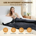 thumbnail image 5 of Heated Throw Blanket, Flannel Electric Blanket with 4 Hrs Timer, Auto-Off & 3 Heating Levels, Sherpa, Dark Grey, 62"x84", 5 of 6