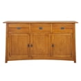 thumbnail image 2 of Crafters and Weavers Arts and Crafts 3-Drawer Solid Wood Sideboard in Cherry, 2 of 9