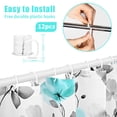 thumbnail image 6 of Ikfashoni Teal Flower Shower Curtain with Hooks,13pc Gray Waterproof Fabric Bathroom Curtain, 72"X72", 6 of 8