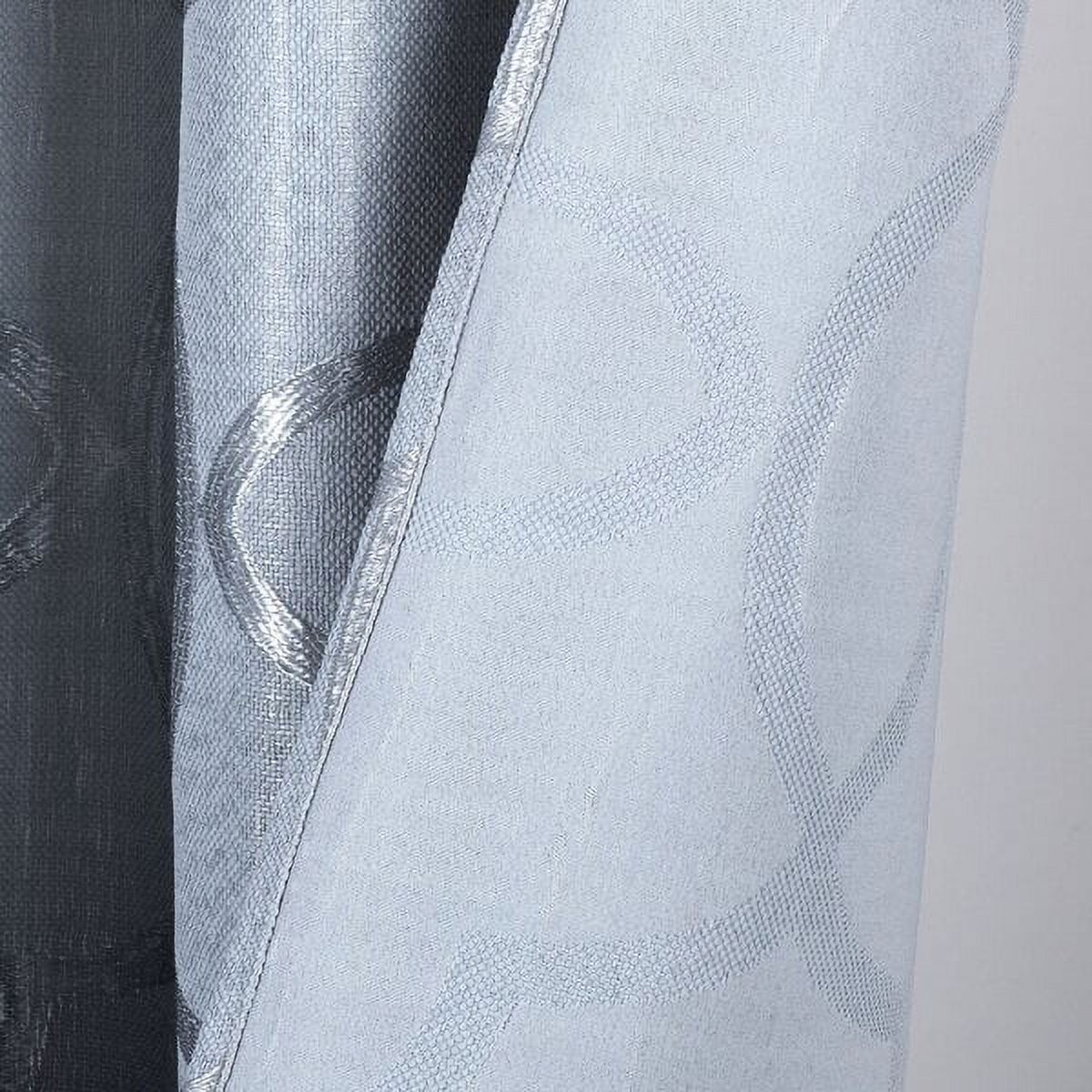 Dainty Home Carly SilverContemporary intricate Textured Embossed Weaved Geometric Cotton Feel Designed Shower Curtain 70" x 72"