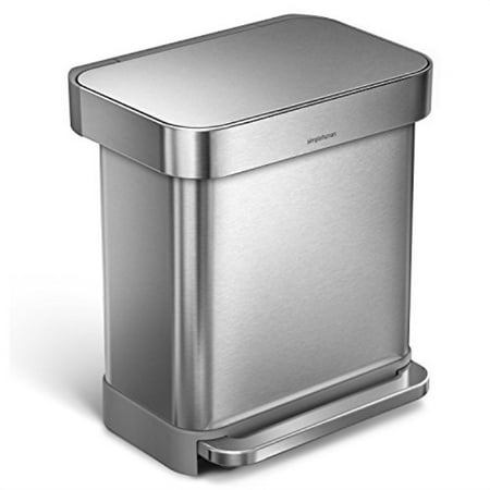 Simplehuman 30 Liter 8 Gallon Stainless Steel Rectangular Kitchen Simplehuman 30 Liter 8 Gallon Stainless Steel Rectangular Kitchen Step Trash Can With Liner Pocket Brushed