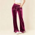 thumbnail image 2 of YueHuiYing Women's Crushed Straight Wide Leg Pants Flare High Waisted Palazzo Bell Bottom Yoga Streetwear Trousers, 2 of 9
