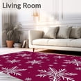 thumbnail image 2 of ODIKA 8'x10' Machine Washable Non-Slip Area Rug, Whimsical Winter Celebration Enchanted Floor Decoration High Traffic Rug, Red, 609241, 2 of 7