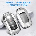 thumbnail image 3 of for Toyota Key Fob Cover with Keychain, Fit for Toyota Venza Corolla Cross Grand Highlander Tundra RAV4 Prime Prius Land Cruiser Sequoia Sienna Crown Tacoma 2025 Camry,Silver, 3 of 7