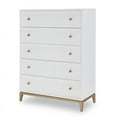 thumbnail image 4 of Maklaine Modern 5 Drawer Wood Chest in White, 4 of 6