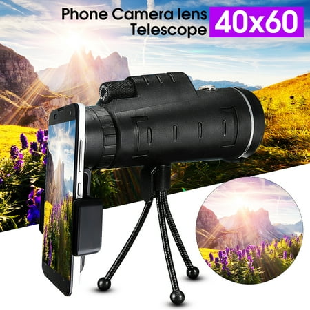 Waterproof 9500m 40X60 Compact HD Monocular Telescope Telephoto Camera Lens + Tripod For Universal Cell Phones for Hunting Bird Watching Camping Valentine's (Best Camera Waterproof Phone)