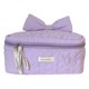 thumbnail image 1 of Bolsa de maquillaje acolchada con flores para mujer, bolsa de almacenamiento de flores bonita de algodón con lazo, bolsa de cosméticos de flores de Color sólido, bolsa de cosméticos diaria para niñas, 1 of 2
