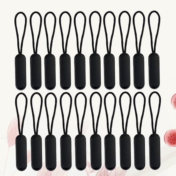 ETEREAUTY 20Pcs Pants Molded Sliders Zipper Pull Rope Replacement for Travel Suitcases Backpacks