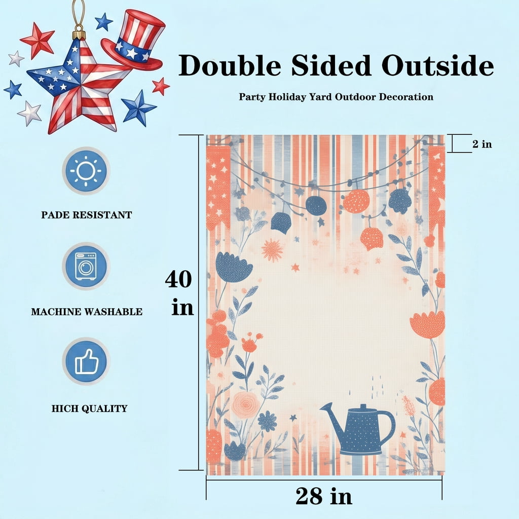 250th Anniversary USA Garden Flag 28x40" 250 Flags for Outside Patriotic Porch Decor