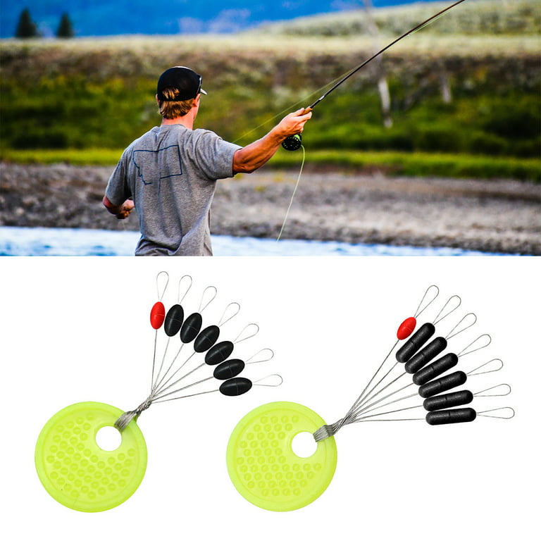 UDIYO 100 Groups Oval High Concentricity Rubber Fishing Space Beans Sea  Carp Fly Fishing Floating Stoppers Fishing Tackle 