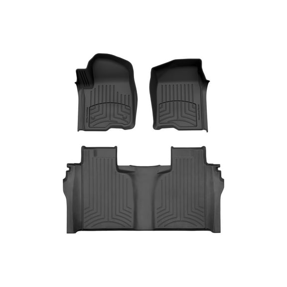 WeatherTech FloorLiner HP Custom Fit Floor Mats compatible with 441436-1-2IM - 1st & 2nd Row, Black