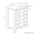 thumbnail image 2 of CorLiving Boston Modern Engineered Wood Tall 5 Drawer Tall Adult Dresser with Interlocking Drawers, White, 2 of 14