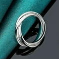 thumbnail image 2 of EOEMY Elegant 925 Sterling Silver 3 Glossy Circles Women Ring Fashion Jewelry-6#, 2 of 6
