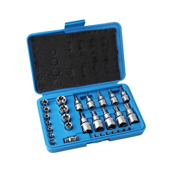 29pc Professional Socket Wrench Set 1/4" 3/8" 1/2" Drive Auto Motorcycle Repair Steel Tool Suitable for Mechanics and DI