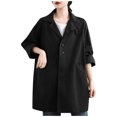 thumbnail image 2 of Women's Fashion Fall Winter Loose Outwear Jacket Turn Down Collar Pockets​​, 2 of 5