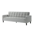 thumbnail image 4 of Oswin Light Grey Linen Convertible Sofa Bed - Convertible, Tufted, Storage 85" Wide, 4 of 10
