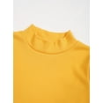 thumbnail image 5 of Yeahdor Kids Girls Long Sleeve Basic Layer T-Shirt Solid Color Stretchy Undershirt Thermal Tops Loungewear Yellow 11-12, 5 of 7