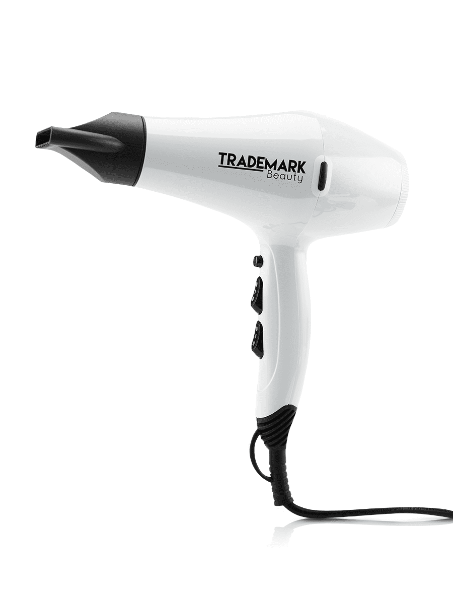 Speedy Blo by Trademark Beauty Ultra Lightweight Ionic Blow Hair Dryer | Professional 2000W White Hair Dryer with 2 Concentrator Nozzles & Diffuser