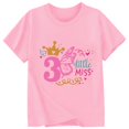 thumbnail image 4 of Girls Birthday Shirt 1st 3rd 5th Girls B-Day Outfits Theme Short Sleeve T-Shirt Color Pink2 Size 3-4 Years, 4 of 4