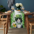 thumbnail image 2 of St. Patrick's Day Table Runner - 120 Inch Long, Kitchen Dining Table Runner Dresser Scarves, Spring Cute Cat Beer Green Clovers Farmhouse Decor for Coffee Tables Wedding Party Banquet, 2 of 8