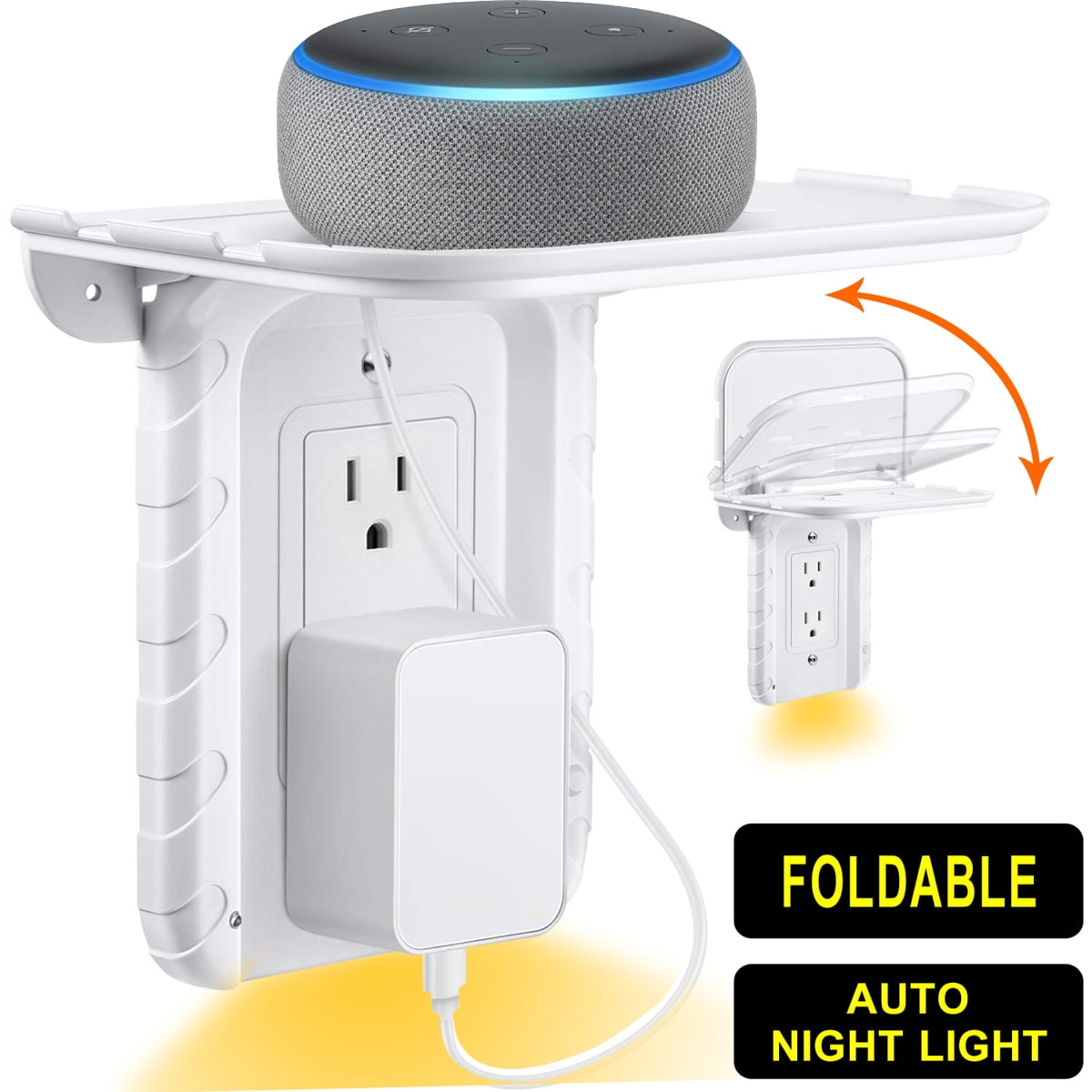 Wall Outlet Shelf Holder Charging Socket Power Perch Organizer, [Up to 10lbs] [Easy Install